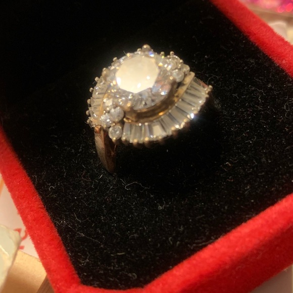 Sparkling 925 CZ Cocktail Ring - Picture 4 of 9